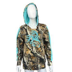 Legendary Whitetails Womens Camo Hoodie With Turquoise Accents Size M